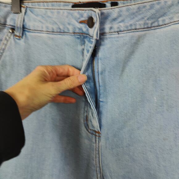 Wildfang Essential Work Denim Pant Womens Large Light Wash Carpenter Jeans - Picture 3 of 14